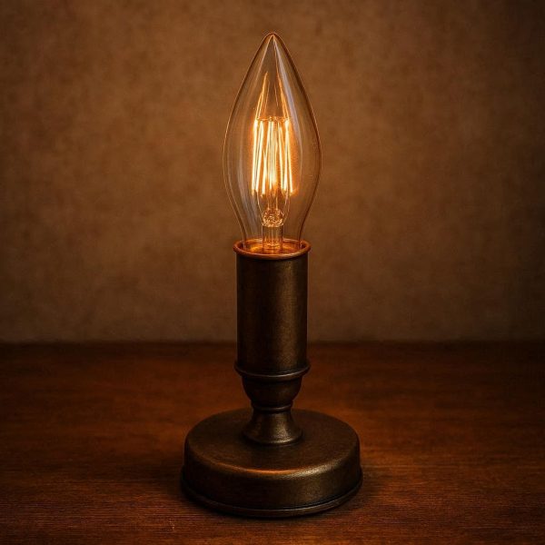 Vintage Edison Bulb Candle Style Lamp Cordless
