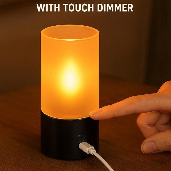 Rechargeable USB Candle Lamp with Touch Dimmer